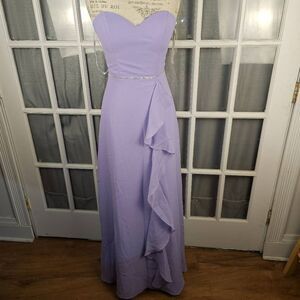 NWT Christina Wu Celebration Womens Lilac Chiffon Full Lenth Dress 4‎